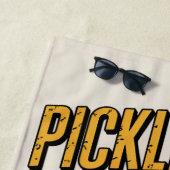 ピックボールソーシャルクラブレトロパドルコート ビーチタオル (インサイチュ)