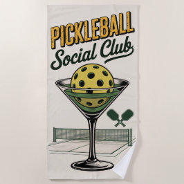 ピックボールソーシャルクラブレトロパドルコート ビーチタオル
