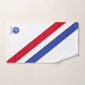 ピックボールタオル赤白青ストライプのパーソナライズ ハンドタオル (ハンドタオル)