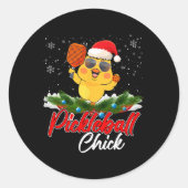 ピックボールチックサンタおもしろいハットサンglスノーフレーク ラウンドシール (正面)