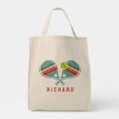 ピックボールチームストライプのパドルカスタムズ トートバッグ (裏面)