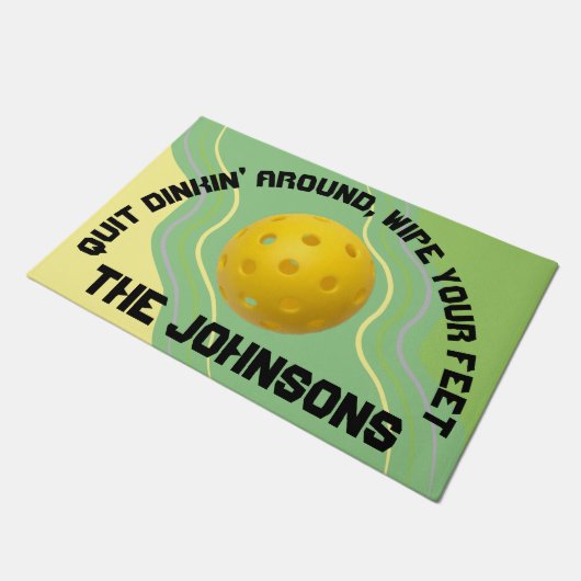 ピックボールテーマパーソナライズされた形式 ドアマット (アングル)