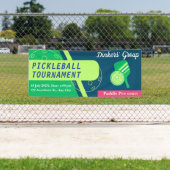 ピックボールトーナメントバナーグリーンとティール(緑がかった色)ブルー 横断幕 (インサイチュ)
