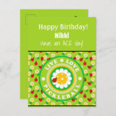 ピックボールハッピーバースデーかわいいカスタマイズ可能カード ポストカード (正面/裏面)