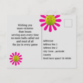 ピックボールハッピーバースデーかわいいブラックカスタマイズ可能 ポストカード (裏面)