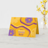 ピックボールハッピーバースデーイエローカスタマイズ可能カード カード (黄色い花)