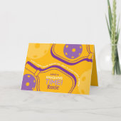 ピックボールハッピーバースデーイエローカスタマイズ可能カード カード (正面)