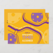 ピックボールハッピーバースデーイエローカスタマイズ ポストカード (正面/裏面)