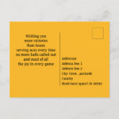 ピックボールハッピーバースデーイエローカスタマイズ ポストカード (裏面)