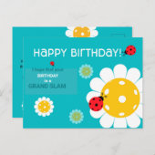 ピックボールハッピーバースデーターコイズカスタマイズ ポストカード (正面/裏面)