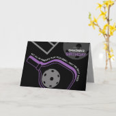 ピックボールハッピーバースデーブラックカスタマイズ可能カード カード (黄色い花)