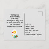 ピックボールハッピーバースデーブラックカスタマイズ可能カード ポストカード (裏面)