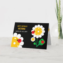 ピックボールハッピーバースデーブラックカスタマイズ カード