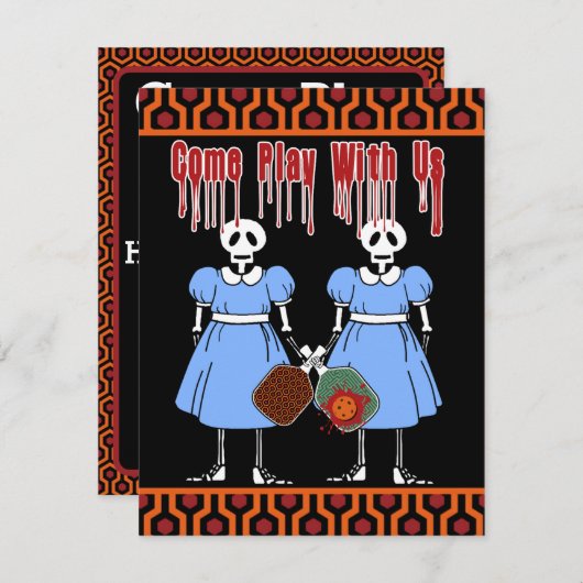ピックボールハロウィーン衣装パーティーホラーツイン 招待状 (正面/裏面)