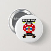 ピックボールハートパドルボールパッションスポーツラブ 缶バッジ (正面&裏面)