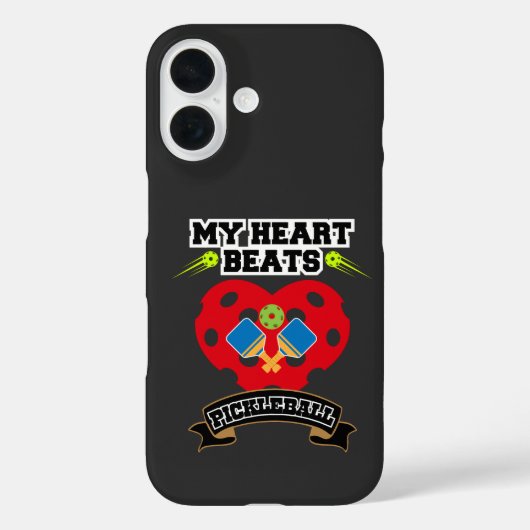 ピックボールハートパドルボールパッションスポーツラブ Case-Mate iPhoneケース (裏面)