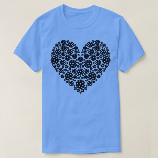 ピックボールハートブラック Tシャツ (デザイン正面)