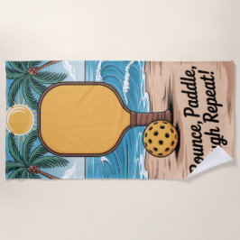 ピックボールバウンスパドル笑い繰り返し休暇 ビーチタオル