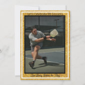 ピックボールバチュラーパーティブラックと金ゴールドグリッター 招待状 (裏面)