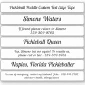 ピックボールパドルエッジテープ名前をカスタムする文字氷 シール (正面)