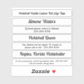 ピックボールパドルエッジテープ名前をカスタムする文字氷 シール (シート)