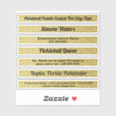 ピックボールパドルエッジテープ名前をカスタムする金ゴールド氷 シール (シート)