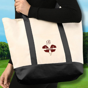 ピックボールパドルガルグラムカスタムモノグラム名 トートバッグ