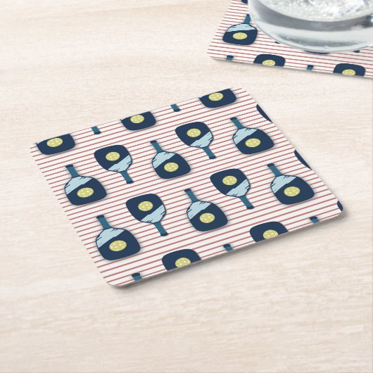 ピックボールパドルコースター スクエアペーパーコースター (アングル)