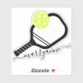 ピックボールパドルスクリプトモノグラムステッカー シール (シート)