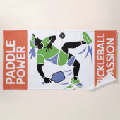 ピックボールパドルパワーバケーションスタイル ビーチタオル (正面)