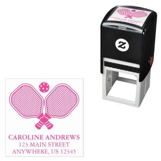 ピックボールパドルパーソナライズされた差出人住所 セルフインキングスタンプ (インサイチュ)