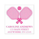 ピックボールパドルパーソナライズされた差出人住所 セルフインキングスタンプ (デザイン)