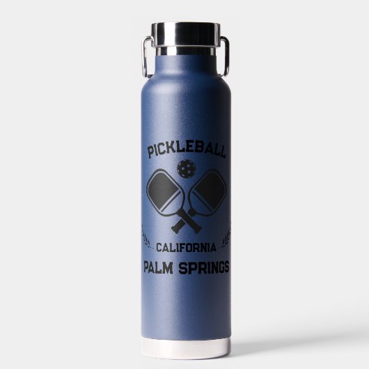 ピックボールパドルパーム春カリフォルニアカスタム州 ウォーターボトル (正面)