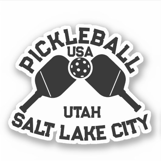 ピックボールパドルボールソルトレイクシティユタカスタム シール (正面)