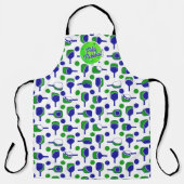 ピックボールパドルボールブルーグリーンパーソナライズされた エプロン (正面)