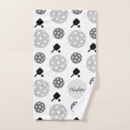 ピックボールパドルラケットボールモノグラムキッズ名 ハンドタオル