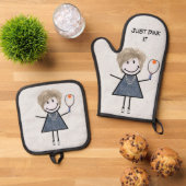 ピックボールパドル付きステックフィギュア 鍋つかみ&鍋敷きセット (トップダウン)