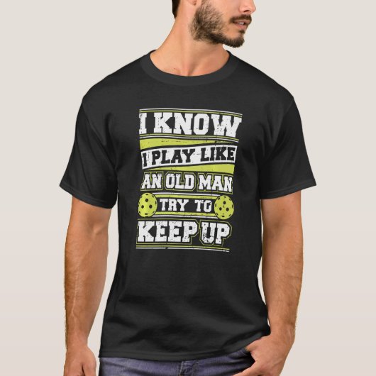 ピックボールパドル老人 Tシャツ (正面)