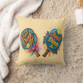 ピックボールパドル – スポーティ&おもしろいデザイン クッション (ブランケット)