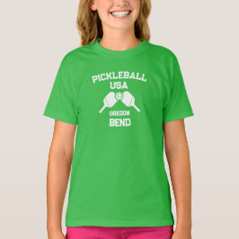 ピックボールパドル&ボールベンドオレゴンUSAカスタム Tシャツ