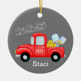ピックボールパーソナライズされたクリスマスオーナメント セラミックオーナメント