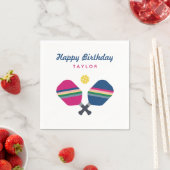 ピックボールパーソナライズされたパーティー名カスタムナプキンス スタンダードカクテルナプキン (インサイチュ)