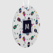 ピックボールパーソナライズされたモノグラムホリデークリスマス オーナメント (正面)