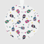 ピックボールパーソナライズされたモノグラムホリデークリスマス オーナメント (裏面)