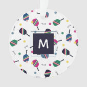 ピックボールパーソナライズされたモノグラムホリデークリスマス オーナメント (正面)