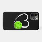 ピックボールパーソナライズされたラブホワイトとLImeグリーン Case-Mate iPhoneケース (裏面(横))