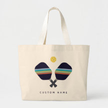 ピックボールパーソナライズされた名パドルストライプのブルー