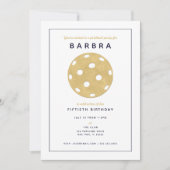 ピックボールパーティーシック金ゴールドブラックパーティの招待状 招待状 (正面)