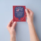 ピックボールパーティースターとストライプ愛国心 チラシ (手)