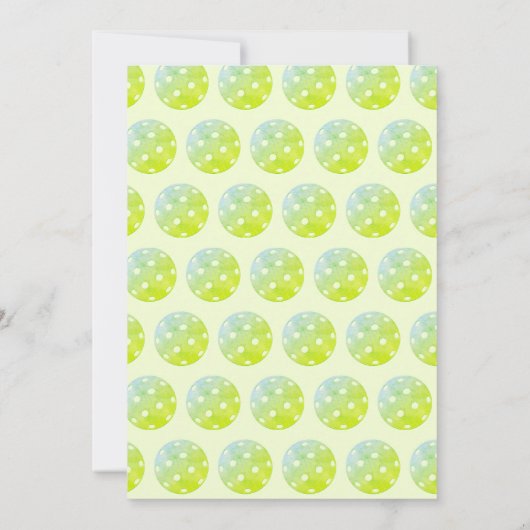 ピックボールパーティースポーツグリーンカスタム招待状 招待状 (裏面)